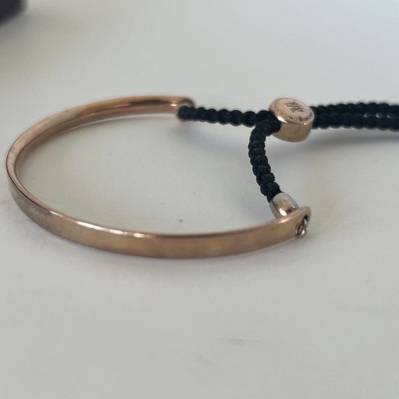MONICA VINADER Fiji Friendship Bracelet 18K Rose Gold Vermeil Black Rope - Picture 7 of 7